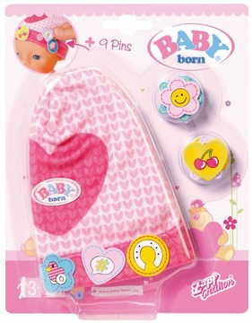 Zapf BABY BORN CZAPECZKA Z PRZYPINKAMI dla lalki