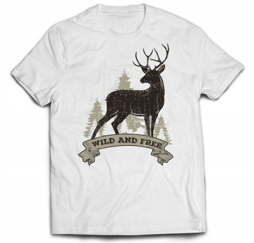 Tshirt Rebel jeleń sarna rogi rogacz las 4XL