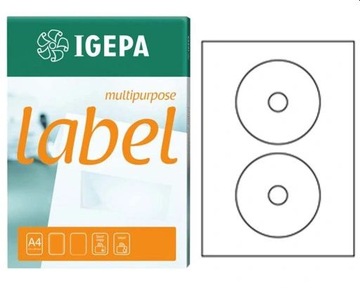 Etykiety naklejki na płyty CD DVD BR ŚR.117 MM 160 etykiet 80 arkuszy
