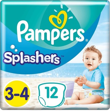 PAMPERS SPLASHERS PIELUCHY DO PŁYWANIA KĄPIELI NA BASEN R.3-4 6-11KG 12 SZT