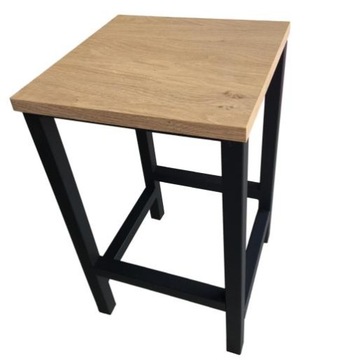 Solidny TABORET 45 cm metal stołek hoker HIKORA KLON NATURAL MEBEL ZŁOŻONY