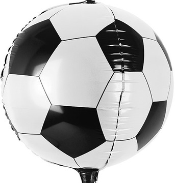 BALON FOLIOWY PIŁKA NOŻNA CZARNO BIAŁY KULA NA URODZINY PIŁKARSKIE HEL 40CM