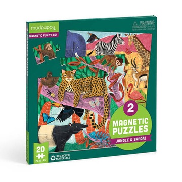 Puzzle magnetyczne 2w1 Safari dżungla 20 elementów 4 lata+, Mudpuppy