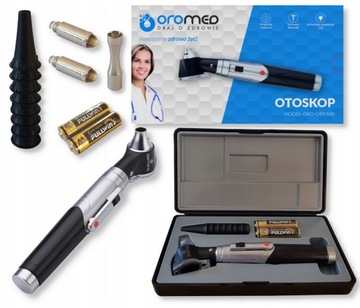 OTOSKOP LEKARSKI OROMED ORO OTO-100 OŚWIETLENIE LED OROMED 2 ŻARÓWKI ZESTAW