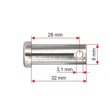 8x32 ШТИФТ ШТИФТ КРУГОВОЙ ШТИФТ НЕРЖАВЕЮЩАЯ НЕРЖАВЕЮЩАЯ