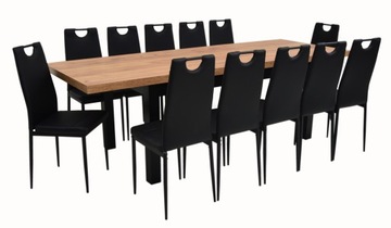 12 krzeseł do salonu + DUŻY stół rozkładany CRAFT