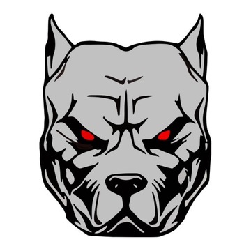 NAKLEJKA 3D NA SAMOCHÓD PITBULL PIES SZARY GROŹNY