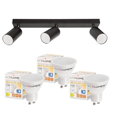 Lampa Sufitowa Natynkowa Spot Oprawa Ruchoma Halogenowa + 3x GU10 LED 10W