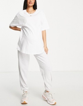 DESIGN Biały ciążowy T-shirt oversize XS