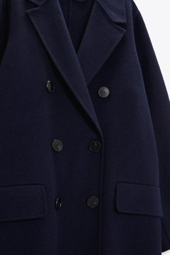 dwurzędowy płaszcz z domieszką wełny Zara S