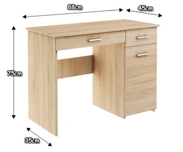 ШКОЛЬНАЯ ПАРТА ADAŚ ДУБ SONOMA НОУТБУК СЛЕВА СПРАВА