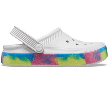 Crocs 209714-1FS Off Court Glitter Band kolorowe klapki tenisówki J4 36-37