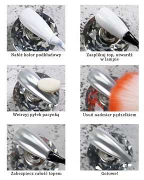 Хромированный зеркальный эффект Серебряная пыль