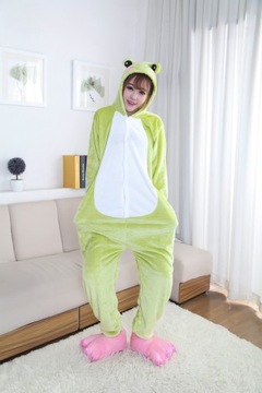 FROG Frog ПИЖАМА Комбинезон-кигуруми Маскарадное платье Женщины Мужчины S 146-154 см