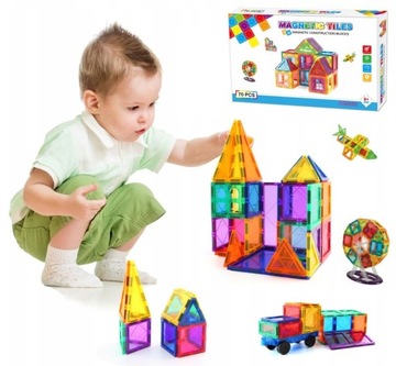 KLOCKI MAGNETYCZNE 3D MAGNETIC BLOCKS 70EL. DUŻE