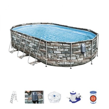 Basen Stelażowy 610 cm x 366 cm x 122 cm, Power Steel Swim - idealny