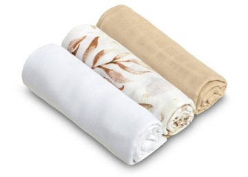 SENSILLO PIELUSZKI MUŚLINOWE PIELUCHY ZESTAW 70/80 cm BAWEŁNA Premium