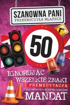 Kartka na 50 urodziny dla kobiety z żartem JCX14