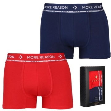 BOKSERKI MĘSKIE Gładkie Premium 2 Pak MORAJ r. XL