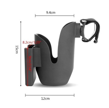 Uchwyt do wózka na butelkę bidon kubek telefon 2w1 black