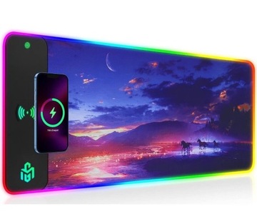 Podkładka pod mysz RGB 7 kolorów z bezprzewodową ładowarką