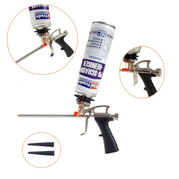 CZYŚCIK PISTOLET PIANY MONTAŻOWEJ METALOWY ZESTAW