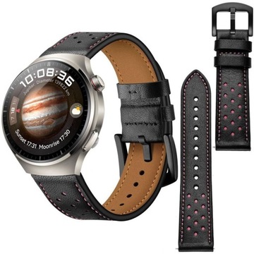 Skórzany Pasek Czarny do HUAWEI WATCH 4 PRO