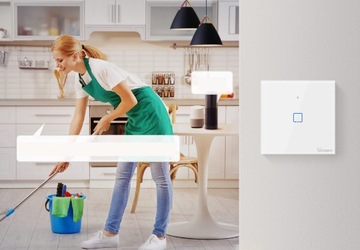 Сенсорный переключатель с двойным стеклом, WIFI LED SONOFF