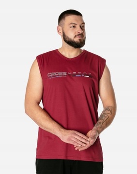 Duża Koszulka Męska Bez Rękawów Bokserka Podkoszulek Tank Top 3017-8 r 5XL