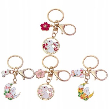 4шт брелок с кроликом и кроликом вишневого цвета