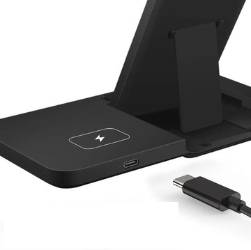 ИНДУКТИВНОЕ ЗАРЯДНОЕ УСТРОЙСТВО ДОК-СТАНЦИЯ APPLE IPHONE SAMSUNG QI USB 3IN1