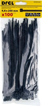 Opaska kablowa zaciskowa nylonowa 4,8x200mm 100szt