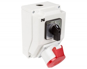 Zestaw instalacyjny z gniazdem 32A 5P RS-Z (0-1) czerwony 6274-00