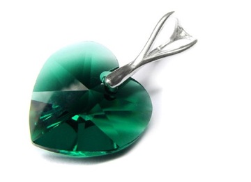 ARSYLION zawieszka z kryształkiem emerald serce