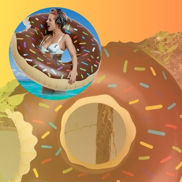 НАДУВНОЕ КОЛЕСО ДЛЯ ПЛАВАНИЯ В БАССЕЙНЕ, КОРИЧНЕВЫЙ МАТРАС 90 СМ XXL