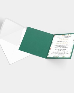 Zaproszenie na chrzest personalizowane z kopertą „Baby Feet Rose Garden”