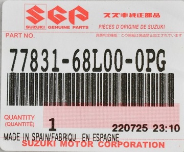 OE SUZUKI ZNAK NÁPIS SWIFT ZADNÍ KRYT 7783168L000PG
