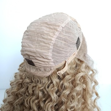 Парик LACE FRONT, блондин, кудри, волны + шапочка БЕСПЛАТНО
