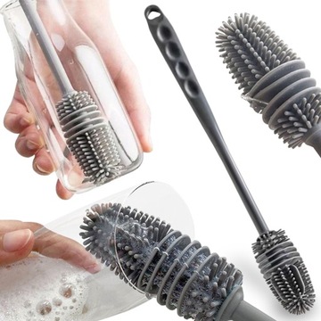 SILIKONOWA SZCZOTKA DO MYCIA SZKLANEK BUTELEK