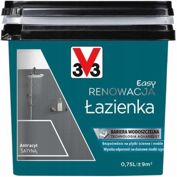 V33 FARBA EASY RENOWACJA ŁAZIENKA ANTRACYT 0,75L