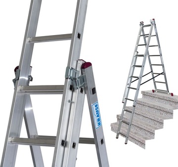 KRAUSE CORDA drabina aluminiowa Na SCHODY 3x8