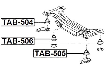 Сайлентблок FEBEST ЗАДНИЙ БАЛКА TOYOTA CAMRY JPP ACV30 MCV3