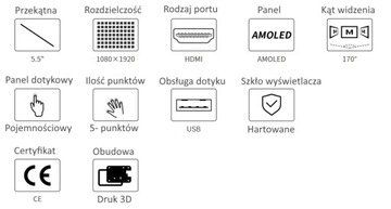 5,5-дюймовый сенсорный AMOLED-дисплей 1920x1080 HDMI