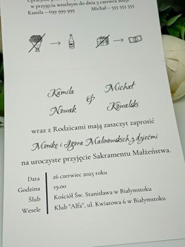 ZS15 *3 K Zaproszenie ślubne z drewnianym sercem pełna personalizacja Ślub