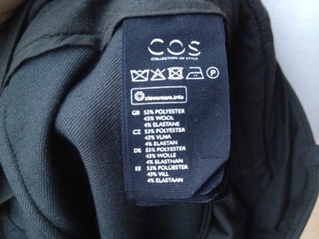 COS - minimalizm ŚWIETNE spodnie-WEŁNA - 38 (M) -