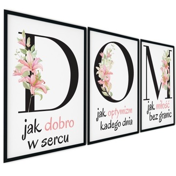 ZESTAW OBRAZÓW DO SALONU KUCHNI DOM OBRAZY W RAMIE