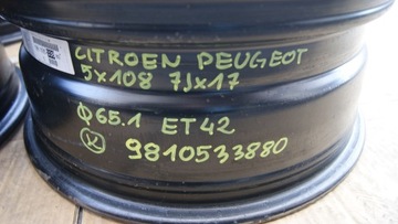 4× DISK OCELOVÝ CITROEN OE JUMPY IV BERLINGO III PEUGEOT EXPERT PARTNER 7.0" X 17" 5X108 ET 42