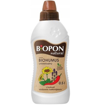 BIOPON NATURAL BIOHUMUS PŁYN UNIWERSALNY NAWÓZ ODŻYWKA DO ROŚLIN KWIATÓW 1L
