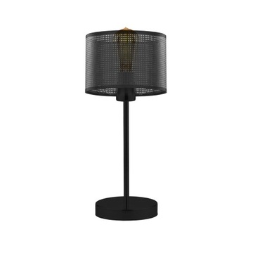 Настольная лампа NICEA AŻUR, цилиндрический абажур, черный светодиод
