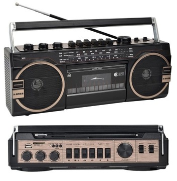 RADIOMAGNETOFON BOOMBOX RETRO BLUETOOTH FM/AM/SW USB SD